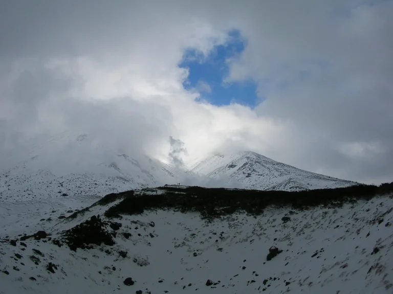 Mount Asahidake, Hokkaido's highest peak, in early winter in Daisetsuzan National Park