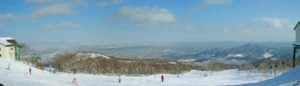 Ski slopes on Mt Teine above Sapporo in winter