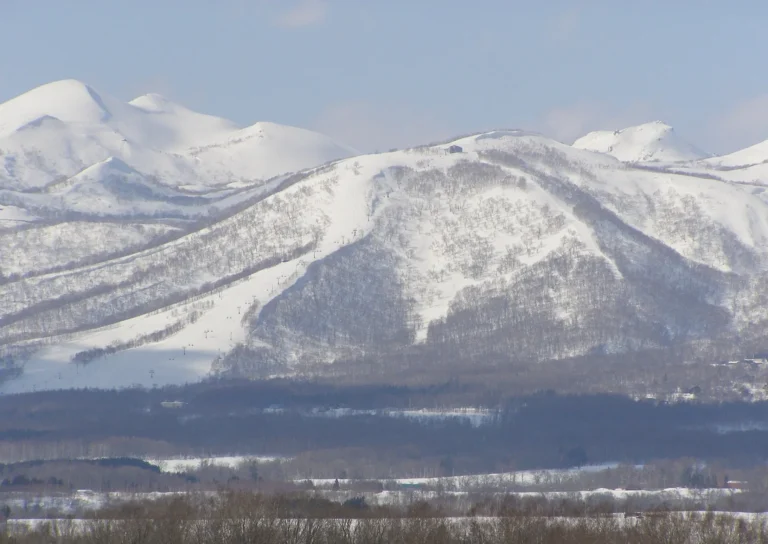 Snow-covered Mt Moiwa, home of Niseko Moiwa ski resort