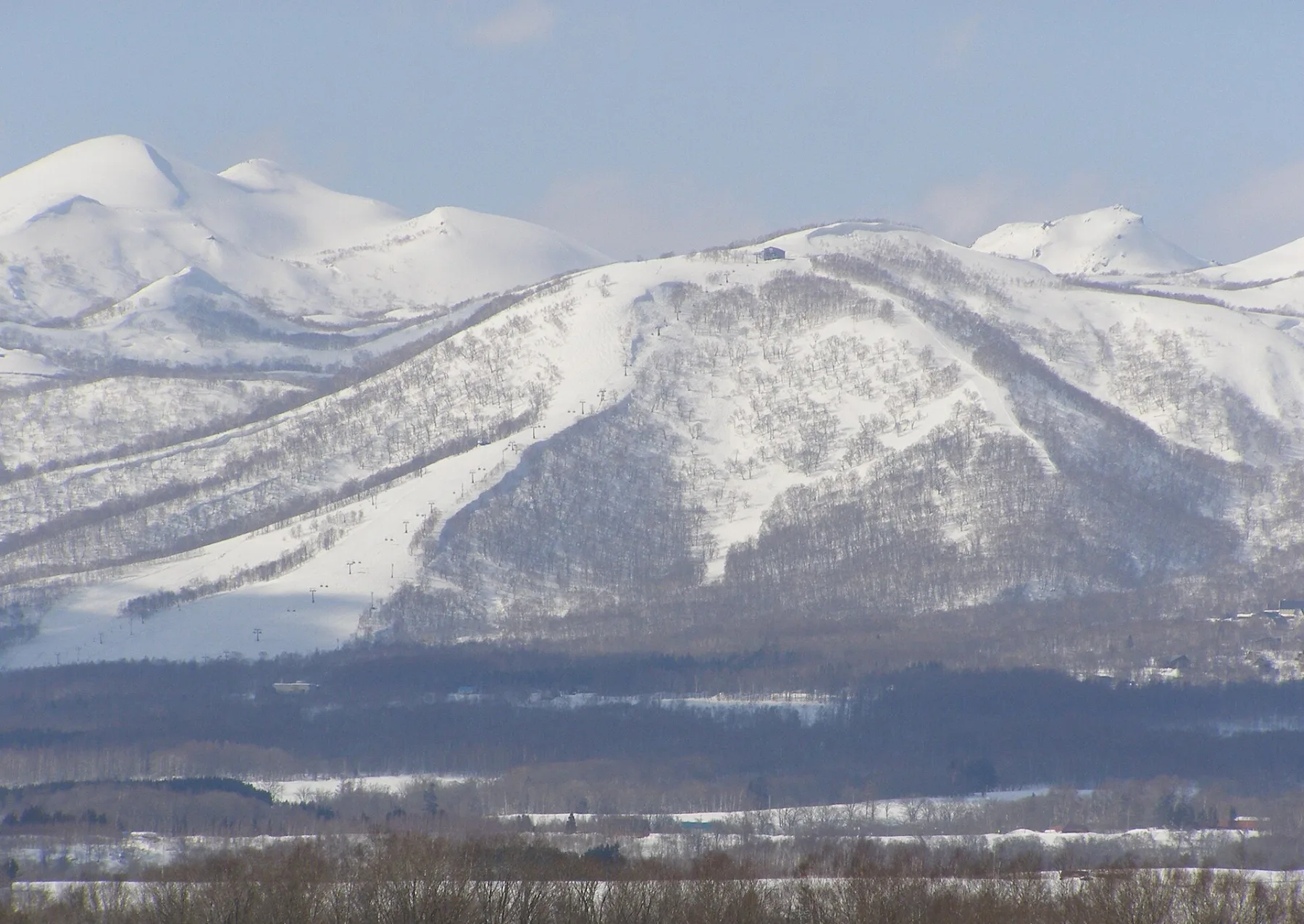 Snow-covered Mt Moiwa, home of Niseko Moiwa ski resort